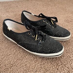 Keds X Kate Spade New York Champion Glitter Sneakers (Black, 7.5)